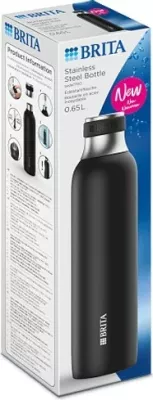 Shishe uji BRITA sodaTRIO 0.65L, çelik inox, e zezë