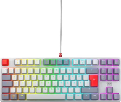 Tastierë mekanike Cherry K4V2 RGB Tenkeyless Retro, Cherry MX2A Red, QWERTZ, Gri, E kuqe