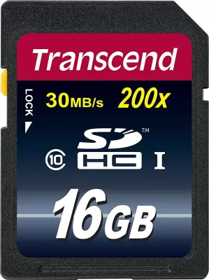 Kartelë SDHC Transcend 16GB, Class 10, e zezë