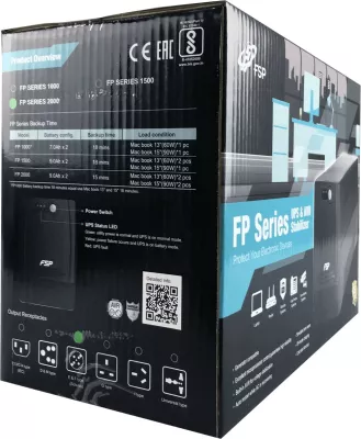 UPS FSP FP 1500, Line-Interactive, 1.5 kVA, 900 W, Sine, 162 V, 290 V