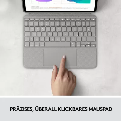 Tastierë me trackpad Logitech Combo Touch për iPad Pro 11-inch, Sand