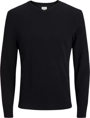 Xhemper për meshkuj Jack & Jones JJEBASIC Knit V-Neck NOOS, i zi
