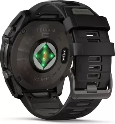 Smartwatch Garmin fēnix 8 Solar, Sapphire, Carbon Gray DLC Titanium, Black/Pebble Gray strap, 51 mm