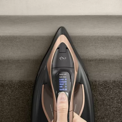 Hekur me avull Tefal Ultimate Power Pro FV9E50 3200 W, Durilium AirGlide Autoclean, kabllo 2 m, Zi/Bakër