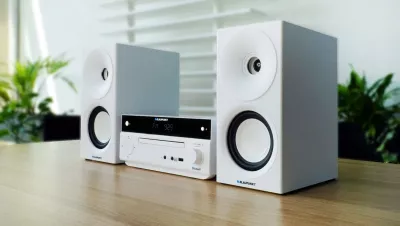 Mini sistem audio Blaupunkt MS30.2BT Edition me Bluetooth, USB, CD, i bardhë