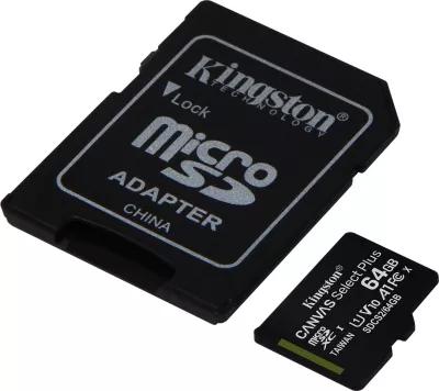 Kartelë microSDXC Kingston 64GB Canvas Select Plus, 100 MB/s, e zezë