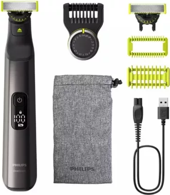 Makinë rroje Philips OneBlade Pro 360 QP6552/15, 20 gjatësi 0.4-10 mm, 120 min, IPX7, me aksesorë, e zezë/gri