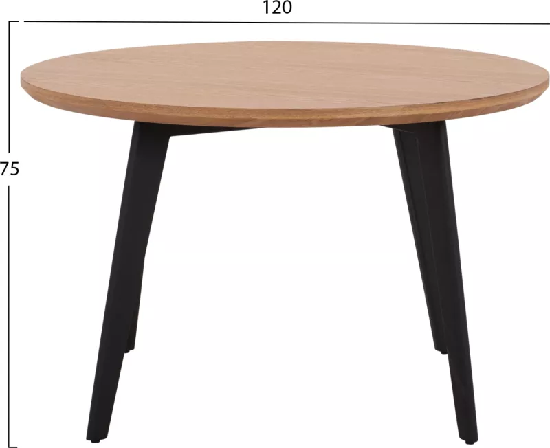 Tavolinë rrumbullake për ngrënie, stil rustik, FH9306.01, MDF, ngjyrë lisi, Φ120x75H cm
