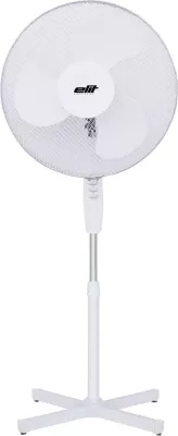 Ventilator me këmbë Elit F-16N 16" (40 cm), 45W, 3 shpejtësi, oscilim, lartësi deri 1.3 m, i bardhë