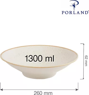 Pjatë me këmbë Porland Seasons Sand 260 mm (H 62 mm) porcelan krem, set 6 copë