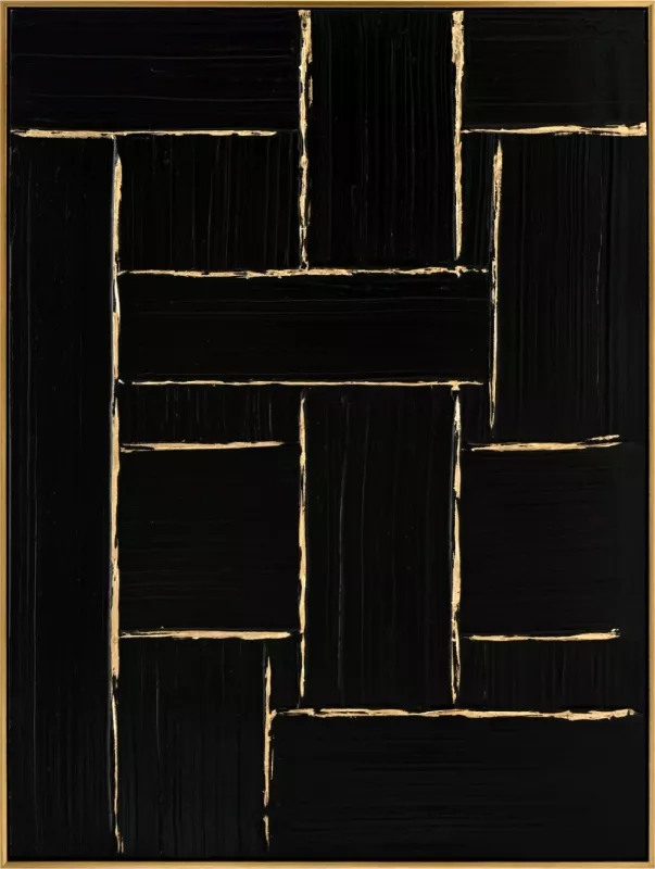 Pikturë muri FH4550 me kornizë PS ngjyrë bezhë-kanavacë e zezë-dorëpunuar 62x4,5x82H cm