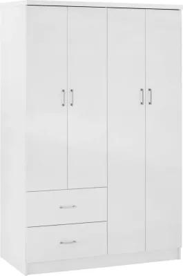 Dollap me 4 dyer dhe 2 sirtarë FH339.05 i bardhë 120x42,5x180,5 cm