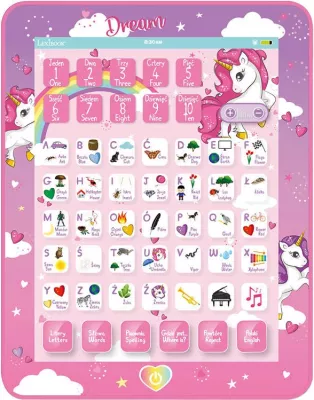 Tablet edukativ Lexibook Unicorn JCPAD002UNIi17, për fëmijë, rozë
