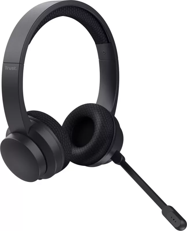 Kufje Trust Ayda, me kabllo dhe pa kabllo, Bluetooth, USB Type-C, të zeza