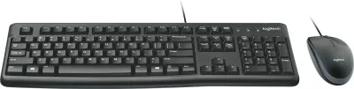 Set tastierë dhe maus Logitech MK120, layout grek, me kabllo, USB, i zi