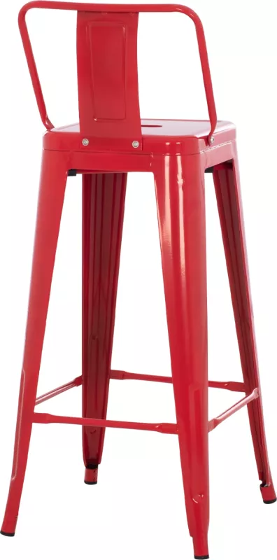 Karrige për bar metalike Melita me shpinë, ngjyrë e kuqe, FH8643.04, 43x43x100 cm