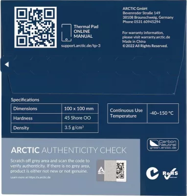 Pad termik ARCTIC TP-3 100x100mm, blu