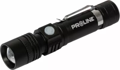 Svetilkë dore LED PROLINE 51042 300 lm, bateri 1200 mAh, USB-C, Zoom, e zezë, me kabllo