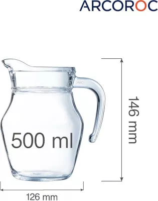 Bokall qelqi Arcoroc ARC 500 ml, transparent, set 6 copë