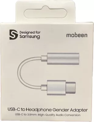 Adapter audio Samsung GP-TGU023AE DAC USB-C në 3.5mm mini jack, e bardhë