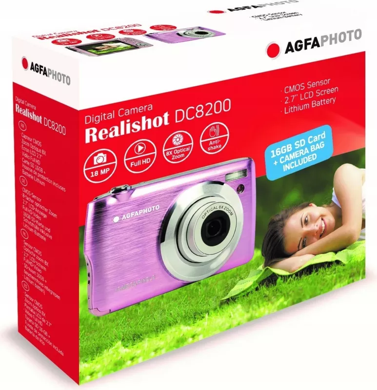 Aparat fotografik AgfaPhoto DC8200, rozë