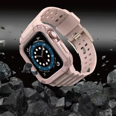 Rrip me mbështjellës për Apple Watch Hurtel Protect Strap Band, 45/44/42mm, Rozë
