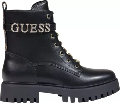 Çizme për femra Guess FICKI FLFFIC ELE10, të zeza/kafe