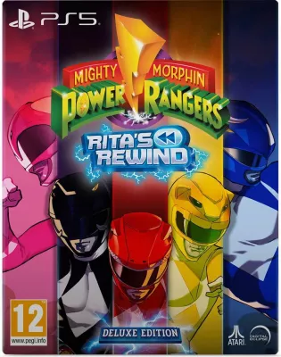 Lojë PS5 Atari Mighty Morphin Power Rangers: Rita's Rewind Deluxe Edition, set me 6 kartela koleksionuese + steelbook + kartolinë lentikulare + poster