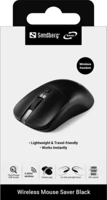Maus wireless Sandberg Mouse Saver 800/1200/1600 DPI, USB-A receiver, i zi