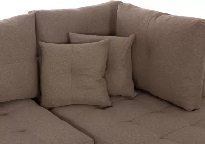 Kënd divan me hapësirë për depo, Trendston FH3302.03R, material bezhë, 298x177x95cm