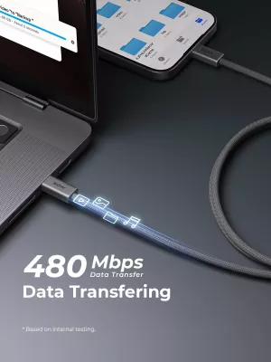 Kabllo USB-C në USB-C Aukey CB-DCC061 1 m 60W, gri