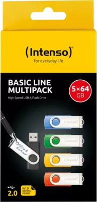 USB stik Intenso Basic Line Multipack 64GB USB 2.0, 5 copë, shumëngjyrëshe