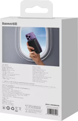 Powerbank Baseus Magnetic Mini 20000 mAh 20W me kabllo USB-C/USB-C, e zezë