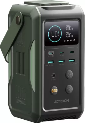 powerbank Joyroom JR-PBF10 75000mAh 100W 3x USB-C 3x USB-A me elektrik palosës dhe dorezë, e gjelbër
