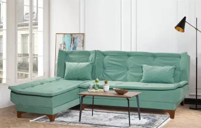 Kënd divan-krevat Atelier del Sofa, Kelebek kënd majtas, ngjyrë jeshile deti