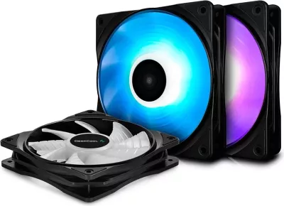 Ventilator për Kasë DeepCool RF120-3in1, 12 cm,, 3 copë, e zezë
