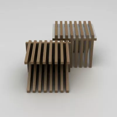 Stool Skye Decor, dru natyral, 51x40x40cm