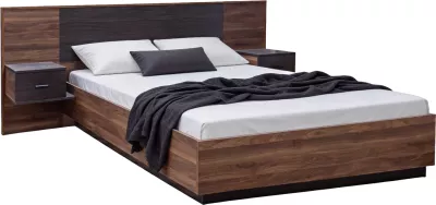 Krevat dopio me komodina anësore, CARYS FH744.11, melaminë, ngjyrë arre/wenge, për dyshek 160x200cm