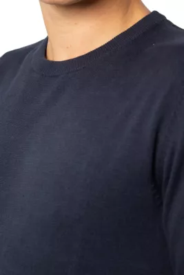 Xhemper për meshkuj Jack & Jones JJEBASIC Knit Crew Neck 12137190, i kaltër i errët [Madhësia: XS]