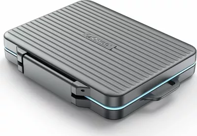 Kutizë për karta memorje Orico PHCD-6, 6x SD / 4x microSD / 1x CF, e zezë, set me karabinë dhe ngjitëse