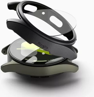 Mbështjellës + xham i temperuar Ringke për Samsung Galaxy Watch 7 44mm, Zi, set