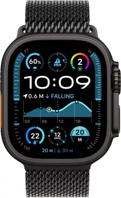 Rrip ore Apple 49mm Titanium i zi Milanese Loop, i vogël