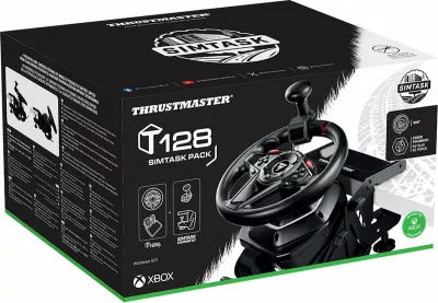 Volan simulimi Thrustmaster T128-X SimTask Pack, Force Feedback Hybrid Drive, pedale magnetike T2PM, Xbox Series X|S/Xbox One/PC, i zi, set