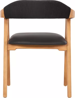 Karrige ngrënieje RIMINI FH9867.02 dru TEAK ngjyrë natyrale-me litar të zi & ndenjëse PU 60x61x76Hcm