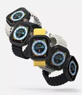 Mbështjellës Ringke Slim për Apple Watch Ultra 1/2 (49mm), 2 copë, Transparent dhe Mat Zi