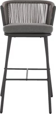 Karrige për bar, me skelet metalik dhe litar gri, FH5714.01, 53x42x101 cm