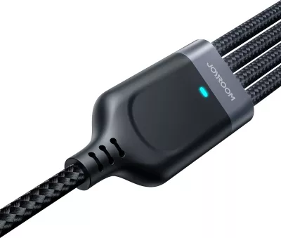 Kabllo multifunksional Joyroom S-A18 4in1, 1.2m, USB-A në USB-C/Lightning/micro USB, e zezë
