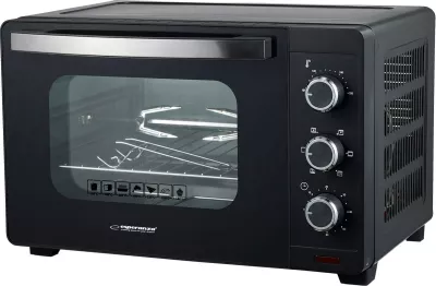 Furrë mini elektrike Esperanza EKO006N me konvekcion dhe shufër, 25L, 1600W, e zezë