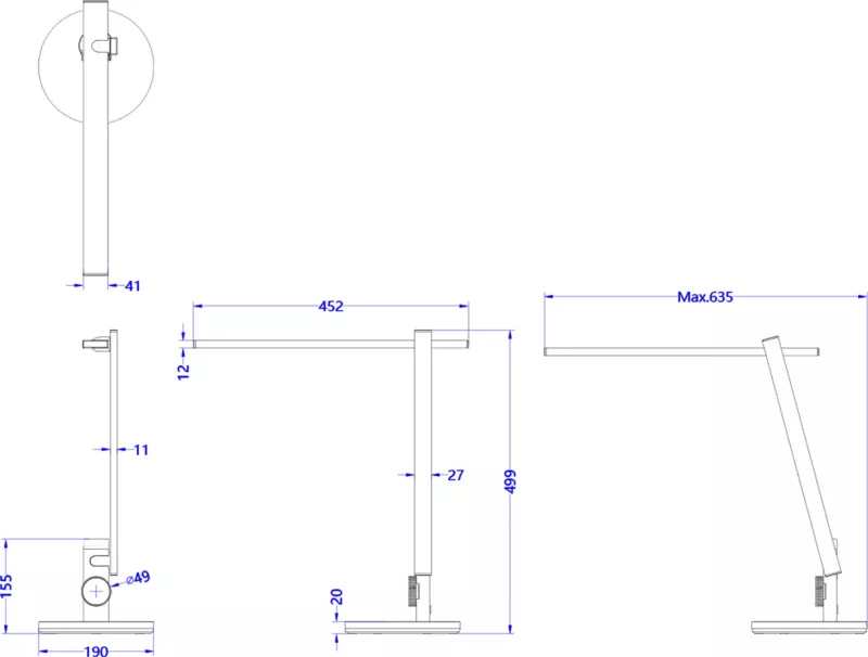 Llambë tavoline LED profesionale BLAIN PRO FH4445.08 ngjyrë argjendi Φ19x49,9Hcm