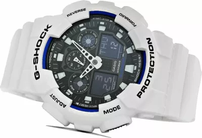 Orë dore për meshkuj Casio G-Shock, e bardhë
